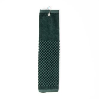 PRG Tri-Fold Cotton Golf Towel - Hunter Green