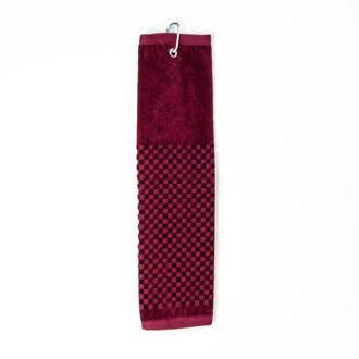PRG Tri-Fold Cotton Golf Towel - Burgundy