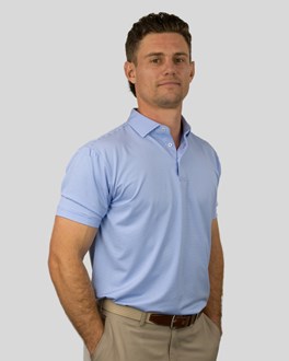 38 South Polo - Mens Platinum Mini Stripe