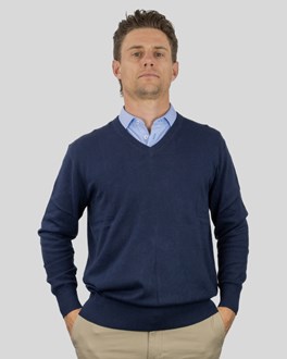 38 South Sweater - Mens Cotton/Cashmere V Neck