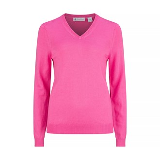 Donald Ross Ladies Sweater - Merino Wool V-Neck, 222