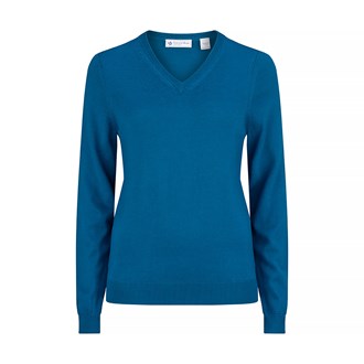 Donald Ross Ladies Sweater - Merino Wool V-Neck, 223