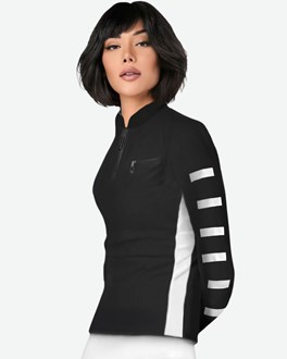 Jamie Sadock Long  Sleeve Polo - sleeve stripe