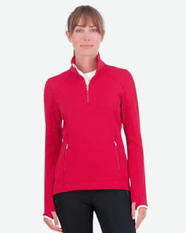 Zero Restriction Ladies Pullover 1/4 Zip - Sofia - Crimson
